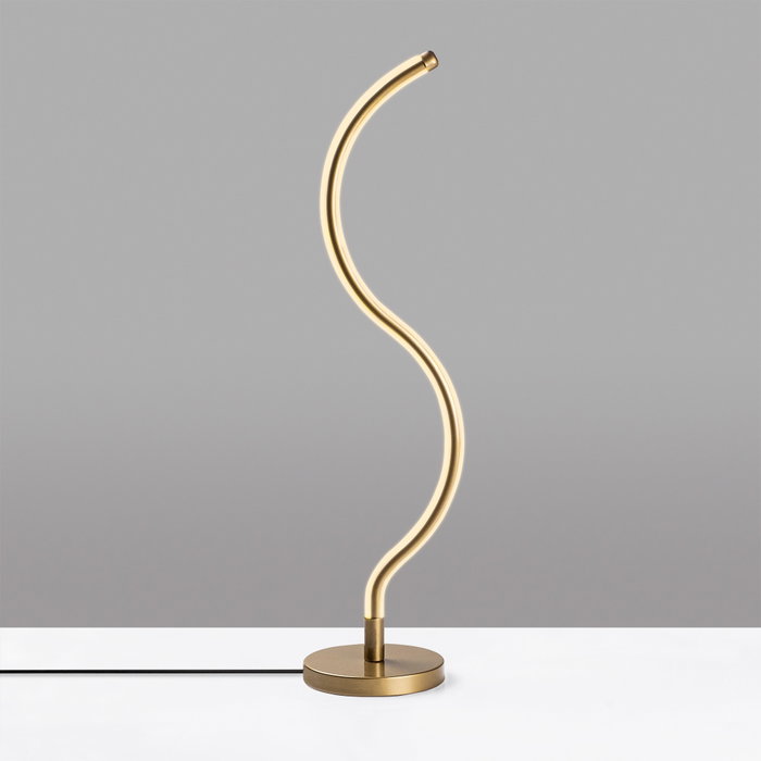 Opviq Yılan - 13277 Lámpara de Mesa con Cuerpo Metálico Dorado